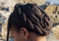 Braid Cross Silky Headwrap Beanie Cap for Women